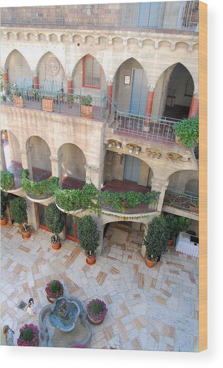 Mission Inn Wood Print featuring the photograph Courtyard 2 by Amy Fose