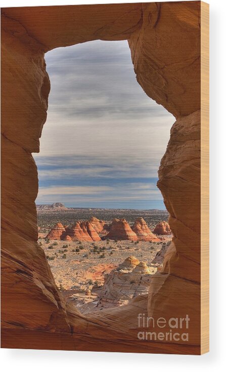 Wave Wood Print featuring the photograph Coyote Window by Bill Singleton