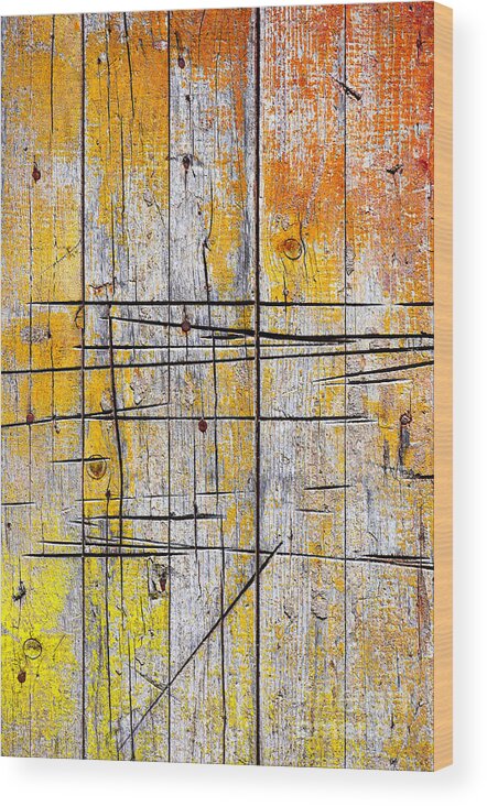 Abstract Wood Print featuring the photograph Cracked Wood Background by Carlos Caetano