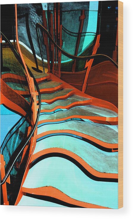 Marcia Lee Jones Wood Print featuring the photograph Crooked Stairs by Marcia Lee Jones