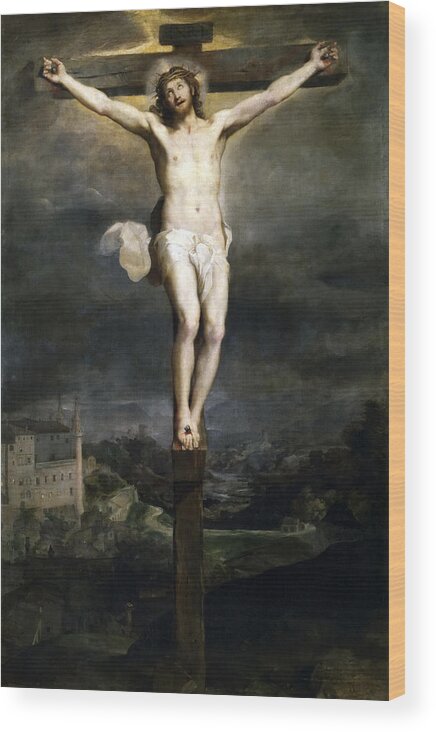 Federico Barocci Wood Print featuring the painting Crucifixion by Federico Barocci