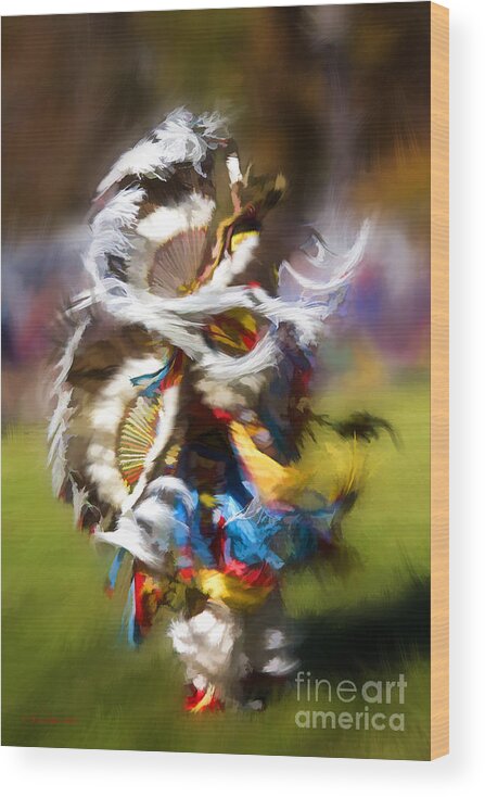 Indian Wood Print featuring the painting Dance by Linda Blair