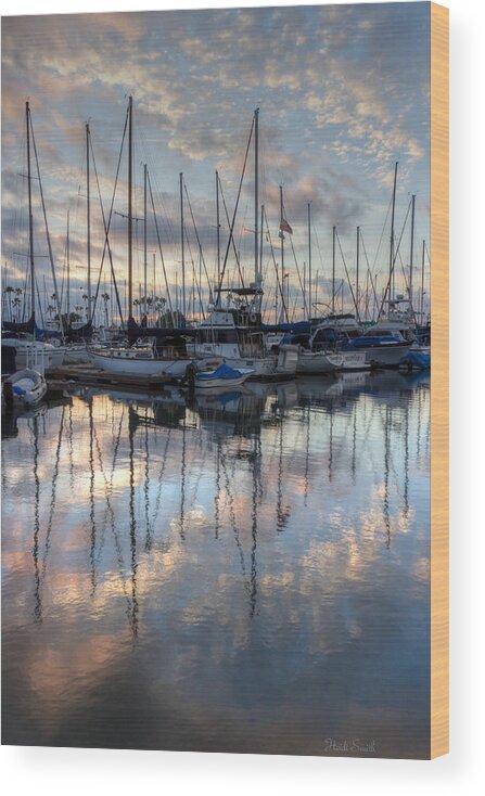 Dock Wood Print featuring the photograph Dappled Winter Sky by Heidi Smith