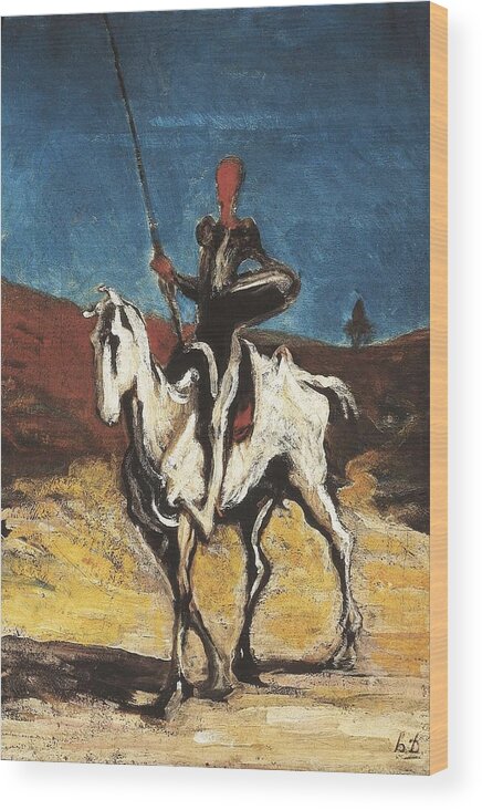 Vertical Wood Print featuring the photograph Daumier, Honor 1808-1879. Don Quixote by Everett