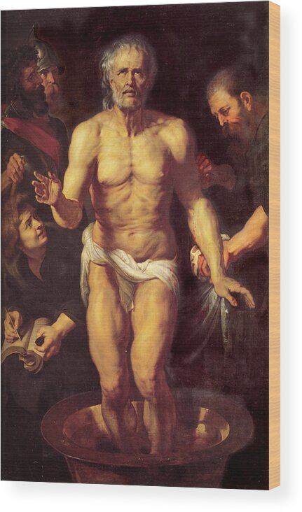 Death Of Seneca Wood Print featuring the painting Death of Seneca by Peter Paul Rubens