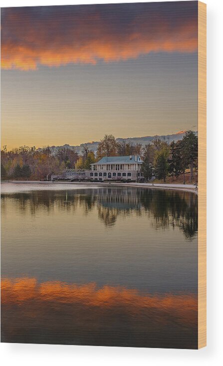 Lake Wood Print featuring the photograph Delaware Park Marcy Casino Autumn Sunrise by Chris Bordeleau