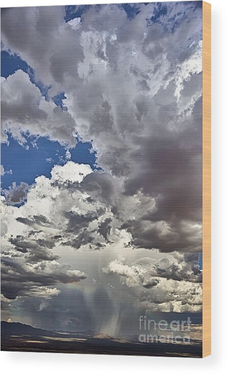 Thunderstorm Wood Print featuring the photograph Desert Thunderstorm 1 by David Doucot