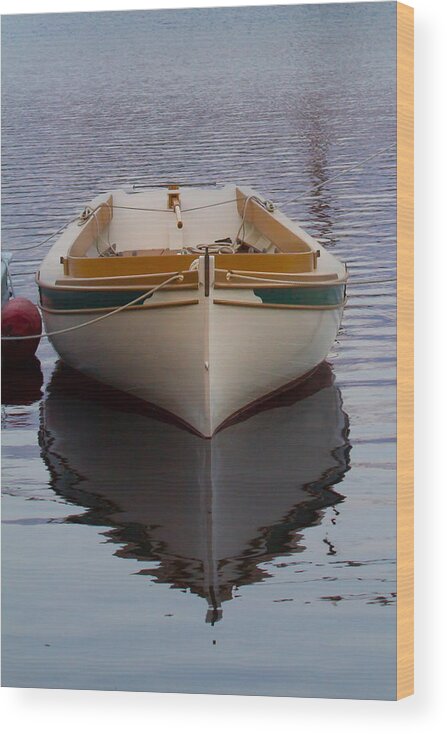 Dinghy Wood Print featuring the photograph Dinghy Reflection by Kirkodd Photography Of New England