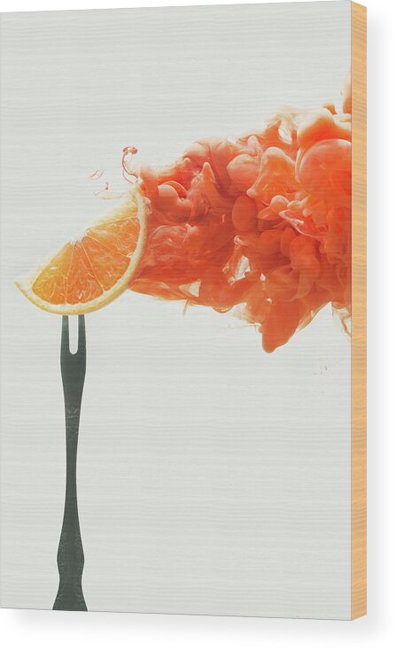 Smoking Wood Print featuring the photograph Disintegrated Orange by Dina Belenko Photography