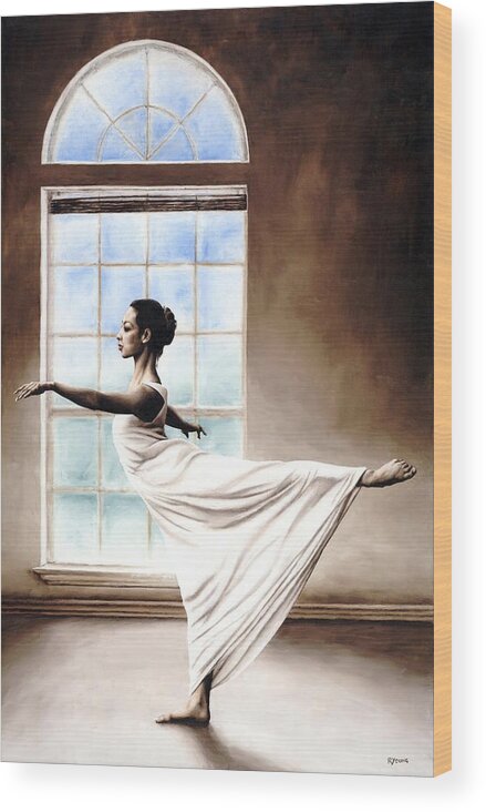 Dance Wood Print featuring the painting Divine Grace by Richard Young
