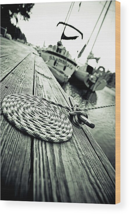 Nautical Wood Print featuring the photograph Docked by Sennie Pierson