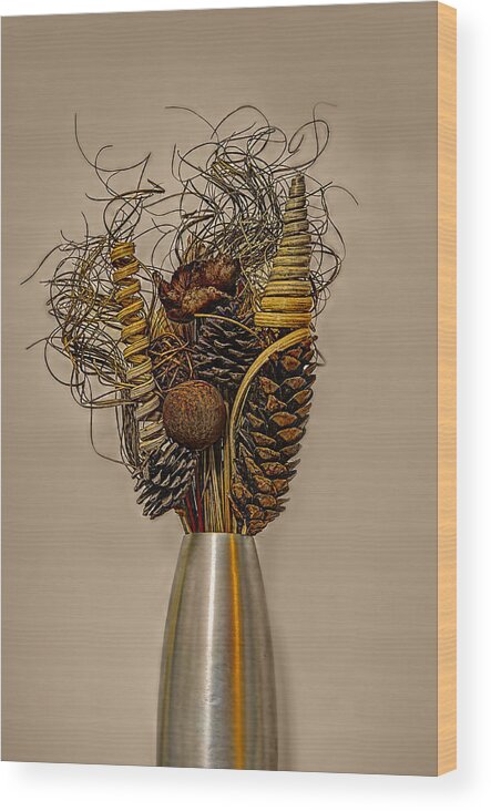 Reed Wood Print featuring the photograph Dried Flowers by Nick Field