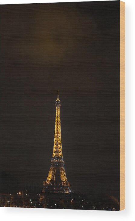 Antique Wood Print featuring the photograph Eiffel Tower - Paris France - 011353 by DC Photographer