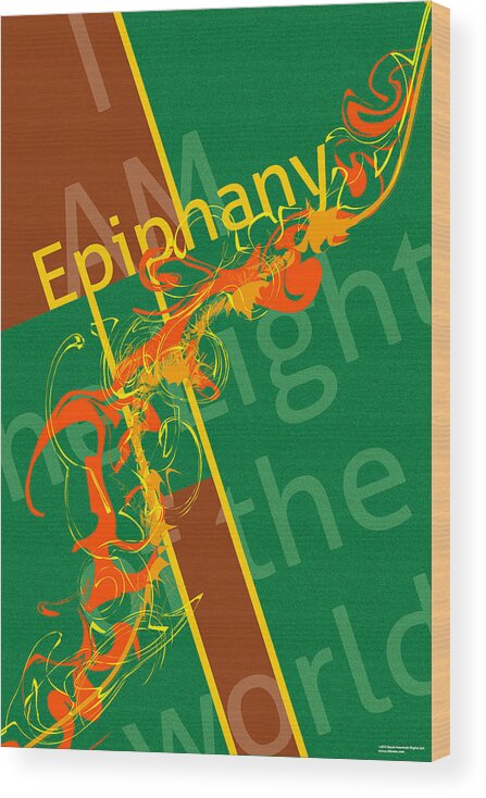 Epiphany Wood Print featuring the digital art Epiphany Light by Chuck Mountain