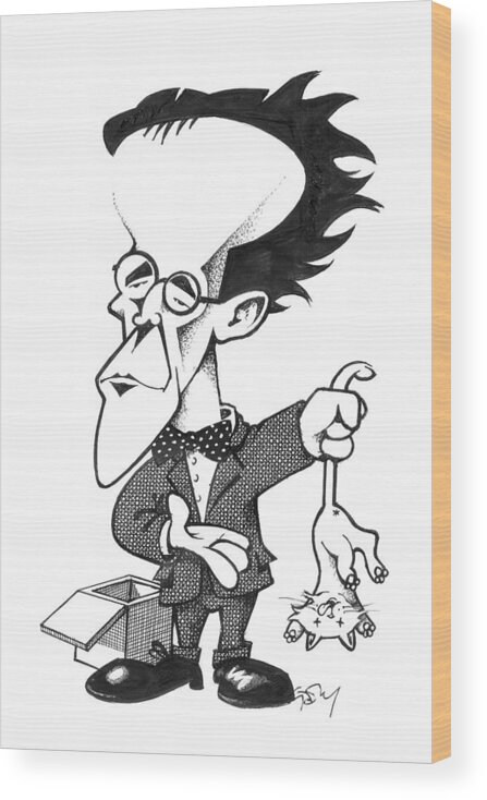 20th Century Wood Print featuring the photograph Erwin Schrodinger, caricature by Science Photo Library