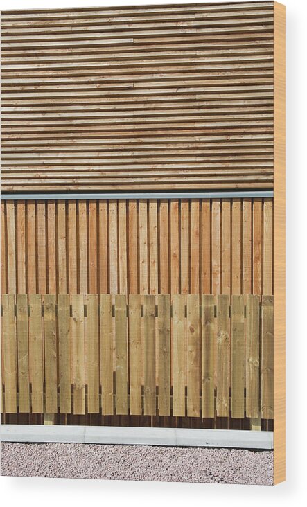 Architectural Feature Wood Print featuring the photograph Exterior Cladding & Fence by Northlightimages