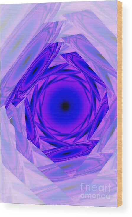 Blue Digital Art Wood Print featuring the digital art Eye See Blue by Toni Somes