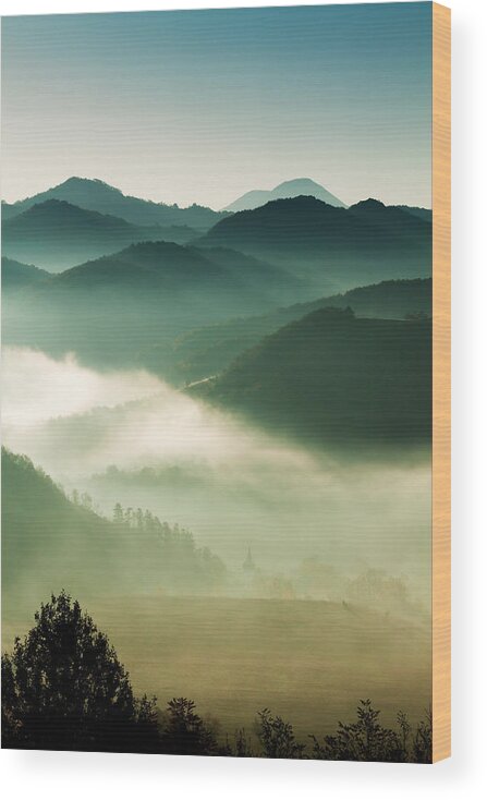 Transylvania Wood Print featuring the photograph Fairyland Morning by Mircea Costina Photography