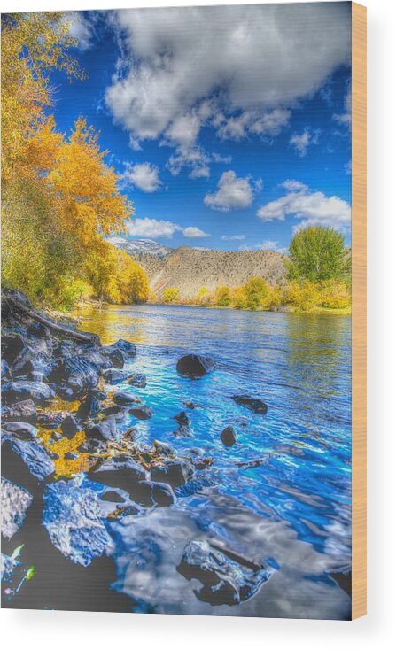 Fall On The Big Hole River Wood Print featuring the photograph Fall on the Big Hole River by Kevin Bone
