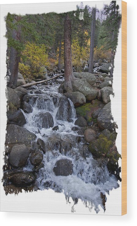 Autumn Wood Print featuring the photograph Fall Stream Cascade by Judy Deist