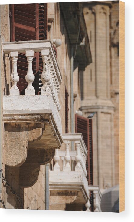 Balcony Wood Print featuring the photograph Famagusta Balconies by Jeremy Voisey