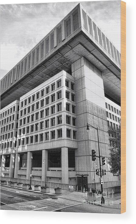 Fbi Wood Print featuring the photograph FBI Building Rear View by Olivier Le Queinec