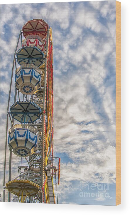 Sky Wood Print featuring the photograph Ferris Wheel by Antony McAulay