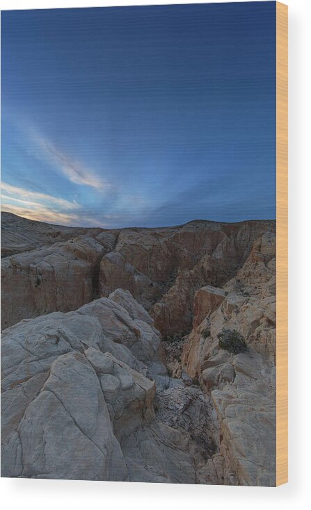 Nevada Wood Print featuring the photograph Fire Canyon Afterglow by Rick Berk