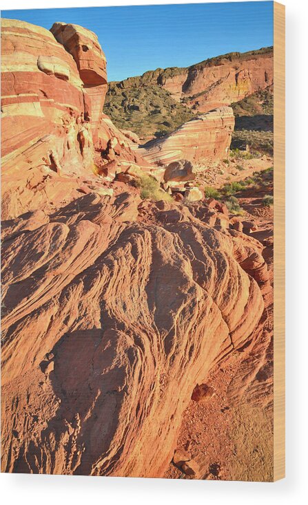 Valley Of Fire State Park Wood Print featuring the photograph Fire Wave in Valley of Fire by Ray Mathis