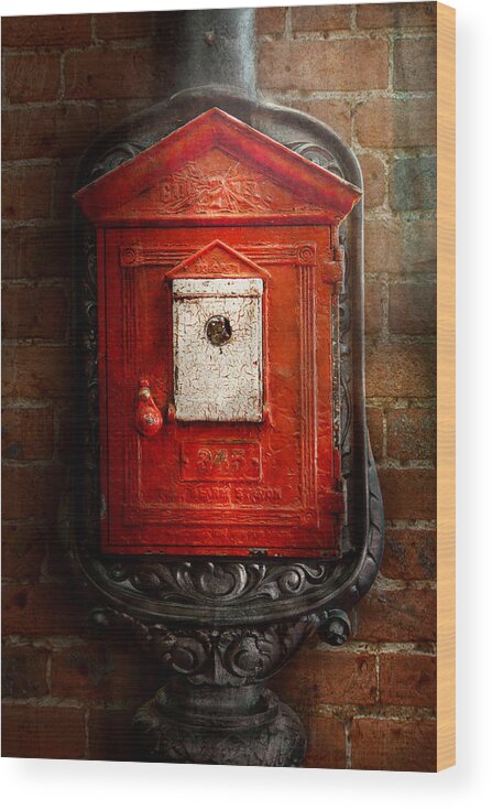 Fireman Wood Print featuring the photograph Fireman - The fire box by Mike Savad