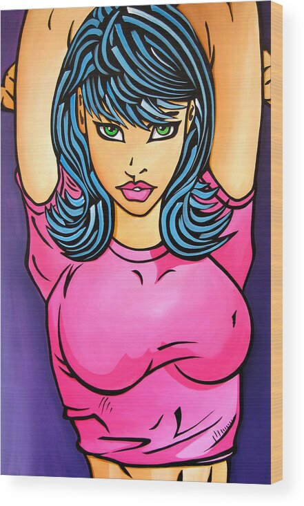 Pop Art Wood Print featuring the painting First Impression - Original Pop Art Painting by Fidostudio by Tom Fedro