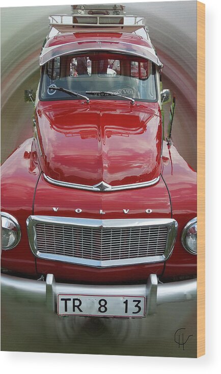 Hotocolette Wood Print featuring the photograph Flashy Vintage Volvo From the Early Seventies by Colette V Hera Guggenheim