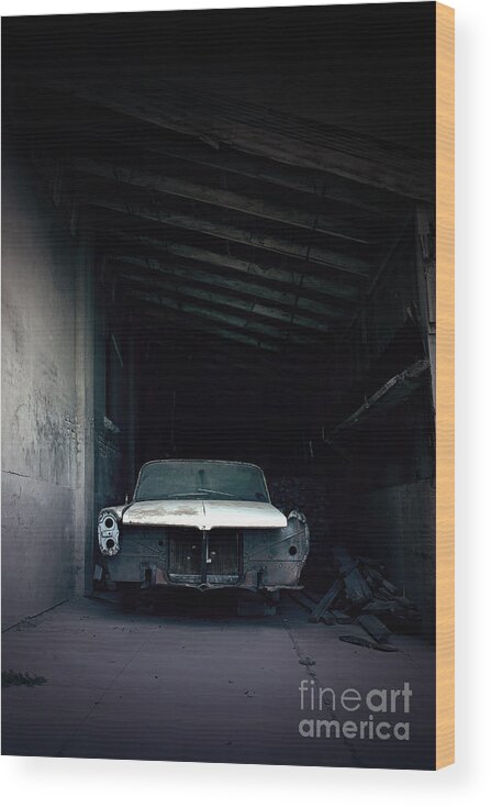 Car Wood Print featuring the photograph Foresaken by Trish Mistric