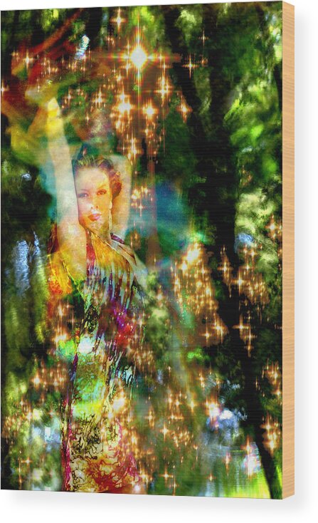 Forest Wood Print featuring the digital art Forest Goddess 4 by Lisa Yount