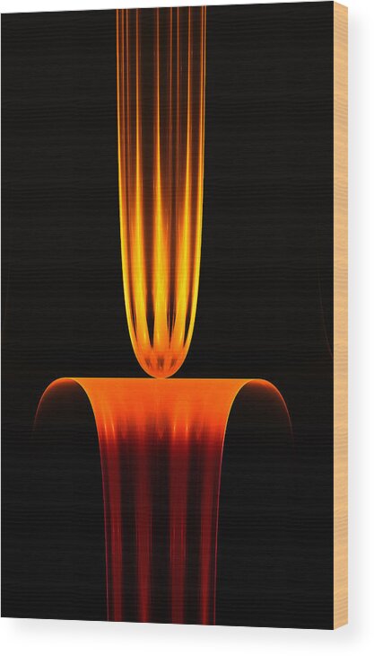 Fractal Wood Print featuring the digital art Fractal Flame by Gary Blackman