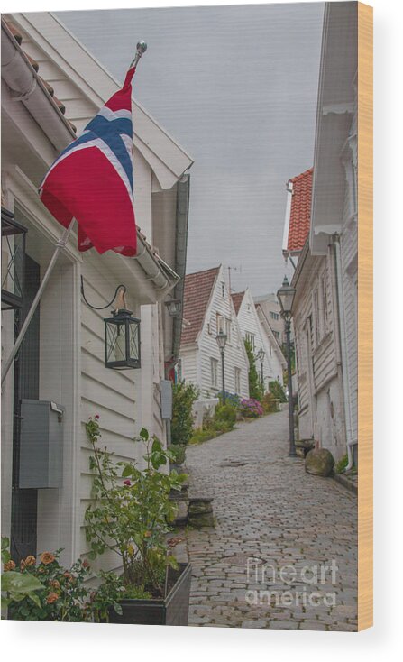 Scandinavian Wood Print featuring the photograph Gamle Stavanger Norway 4 by Amanda Mohler