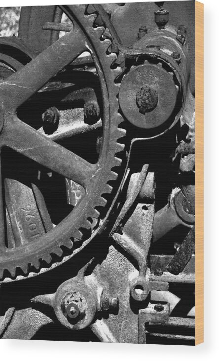 Gears Wood Print featuring the photograph Gears by Larry Bohlin