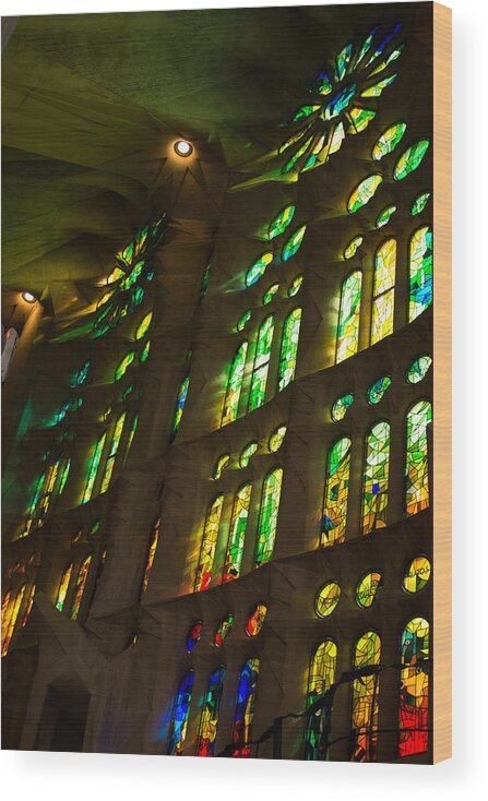 Sagrada Familia Wood Print featuring the photograph Glorious Colors and Light by Georgia Mizuleva