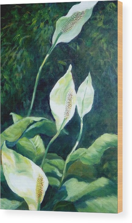 Green Wood Print featuring the painting Going Green by Betty M M Wong