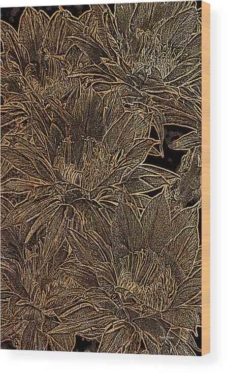 Flower Wood Print featuring the photograph Golden Flowers by Phyllis Denton