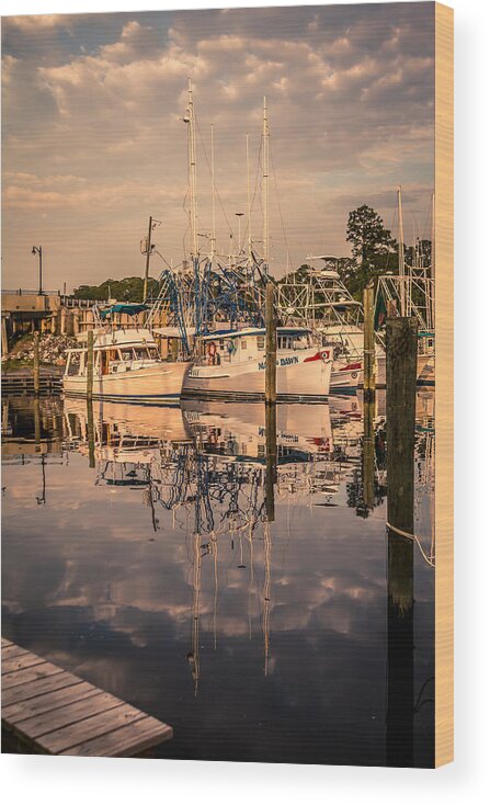 Beauty Wood Print featuring the photograph Golden Hour Harbor by Brian Wright