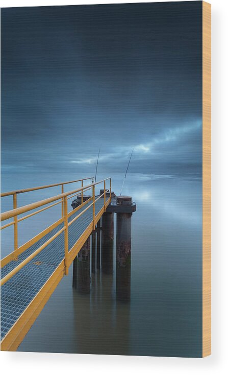 Tranquility Wood Print featuring the photograph Gone Fishing by Landscape Photography