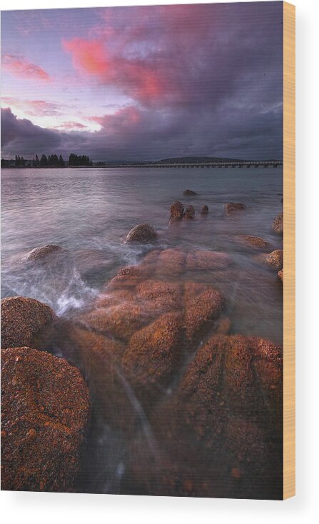 Dramatic Landscape Wood Print featuring the photograph Granite Island At Victor Harbor by Edmund Khoo Photography