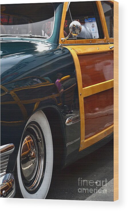  Wood Print featuring the photograph Green Ford Woodie by Dean Ferreira