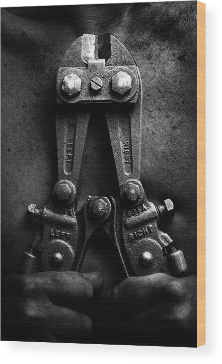People Wood Print featuring the photograph Grip Metal Cutters by All Images Copyright And Created By Maxblack