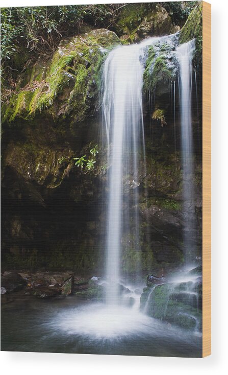 2005 Wood Print featuring the photograph Grotto Falls by Jay Stockhaus