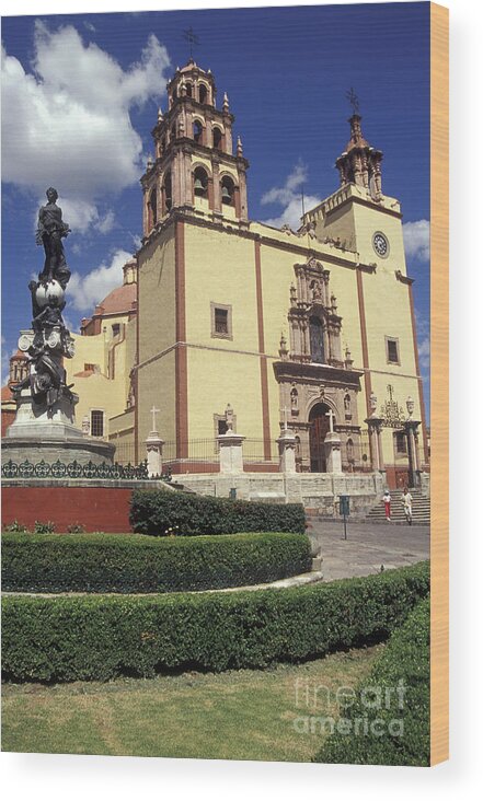 Mexico Wood Print featuring the photograph Guanajuato Basilica Mexico by John Mitchell