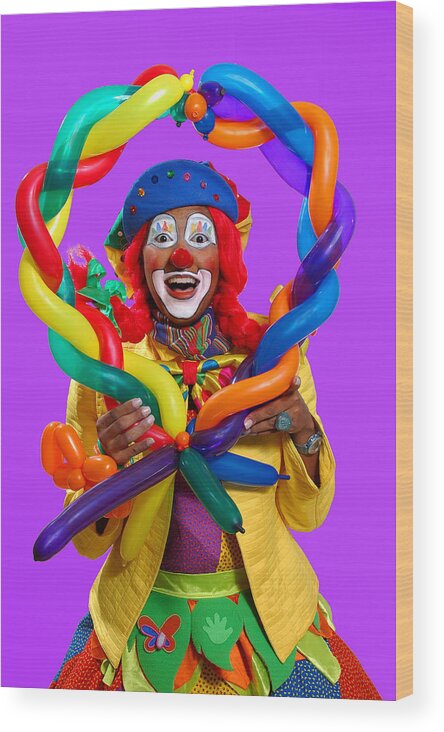 Clown Wood Print featuring the photograph Happy Birthday Clown by Joe Ownbey
