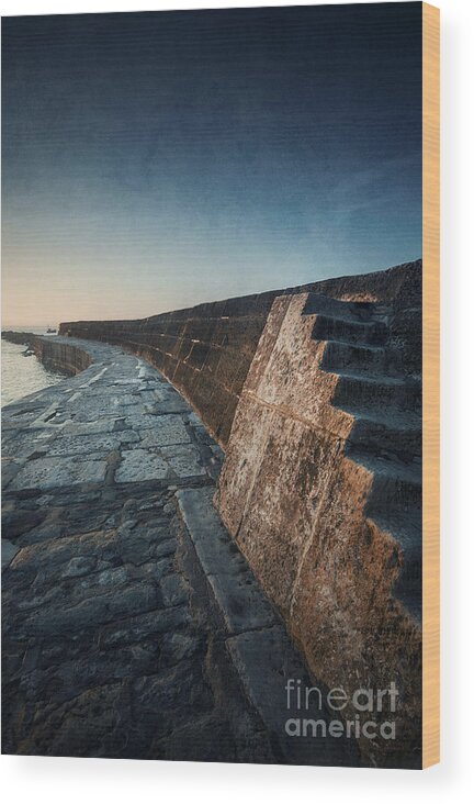 Coast Wood Print featuring the photograph Harbour Wall by David Lichtneker