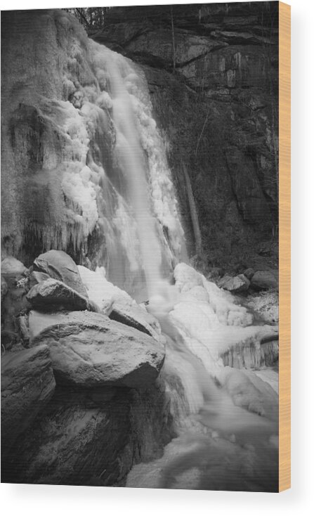 Icy Waterfall Wood Print featuring the photograph High Shoals Falls in Ice by Mark Steven Houser